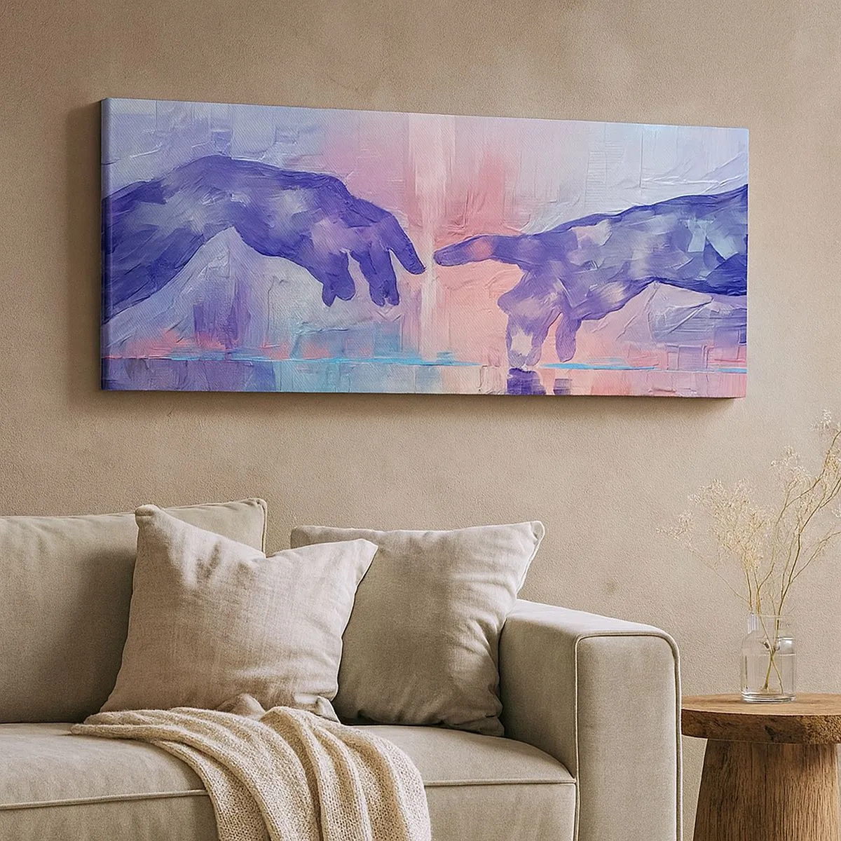 Bild auf Leinwand - Leinwandbild - Göttlicher Funke des Lebens - 100x40 cm
