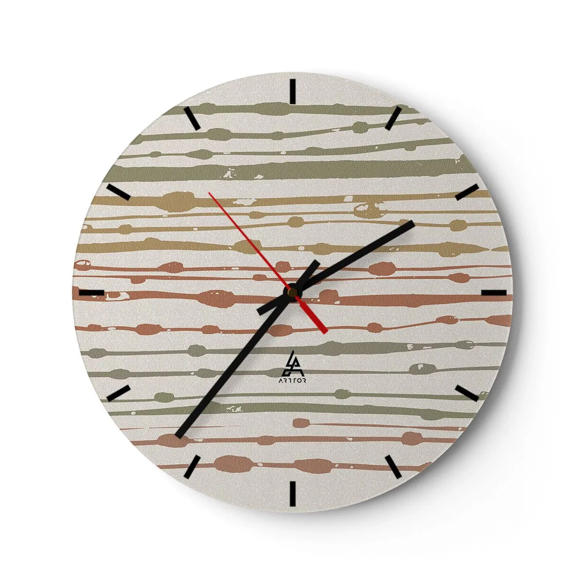 Wanduhr - Glasuhr - Musikalische Notation von Farben - 40x40 cm