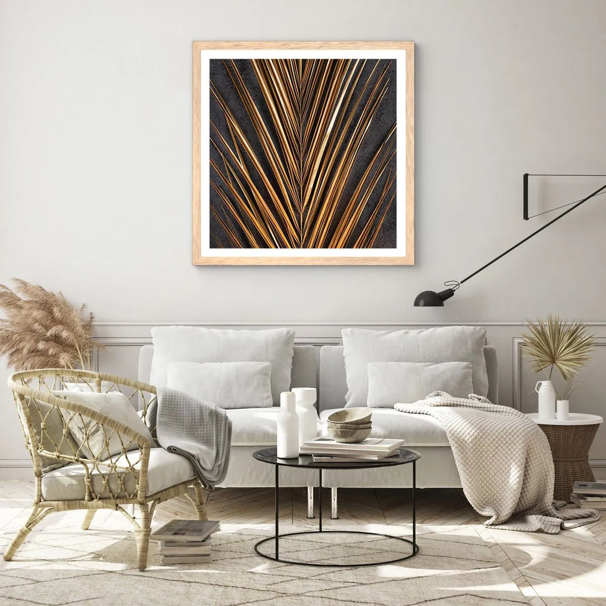 Poster in einem Rahmen aus heller Eiche - Das Gold der Tropen - 30x30 cm