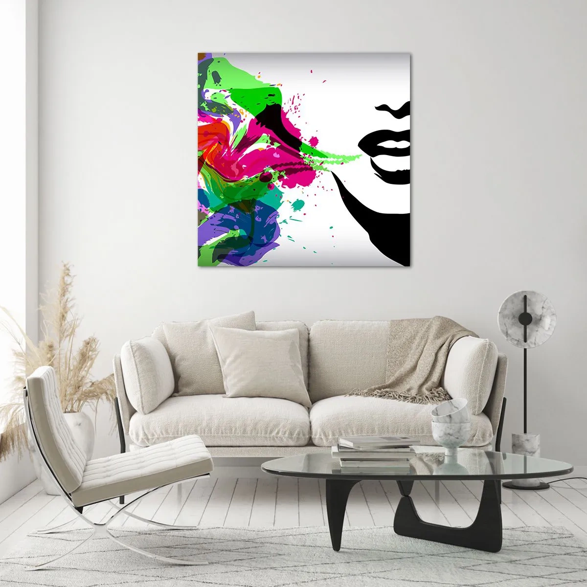 Glasbild - Bild auf glas - Eine Geschichte in den Farben des Regenbogens - 50x50 cm