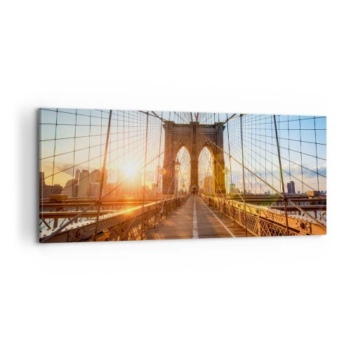 Bild auf Leinwand - Leinwandbild - Auf der goldenen Brücke - 100x40 cm