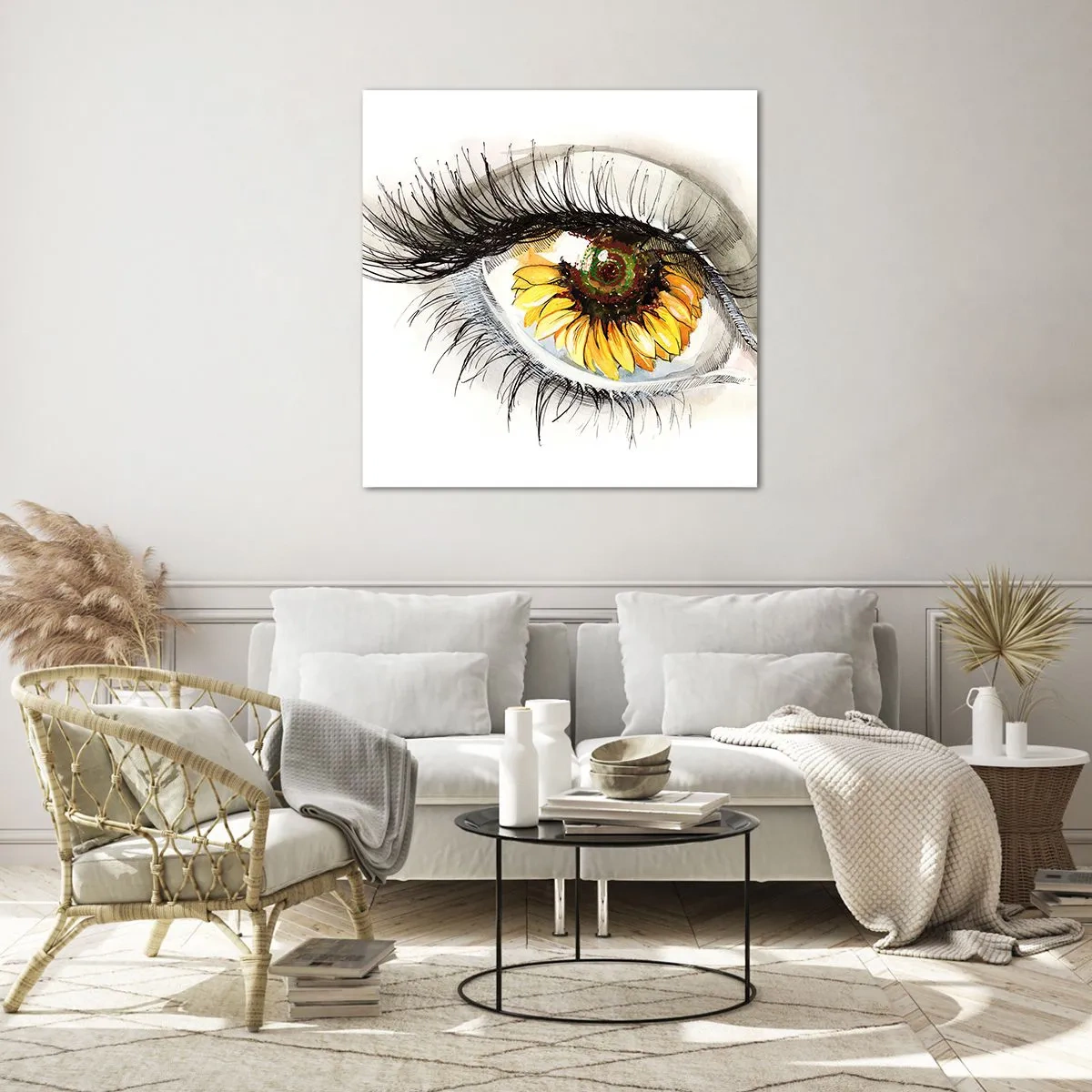 Glasbild - Bild auf glas - Ein Look so heiß wie der Sommer - 50x50 cm