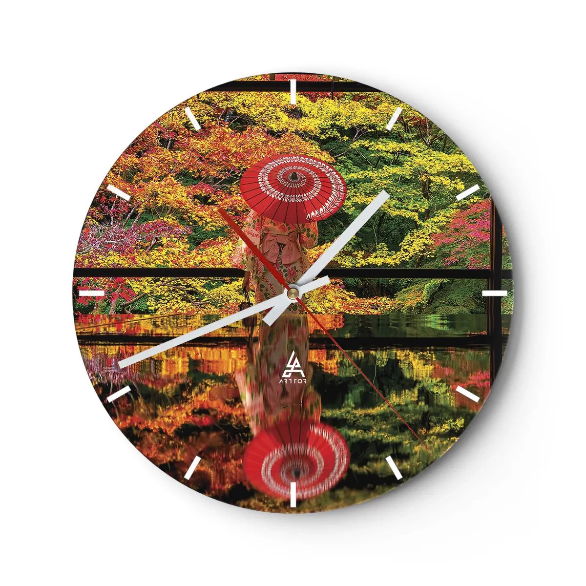 Wanduhr - Glasuhr - Im Tempel der Natur - 40x40 cm