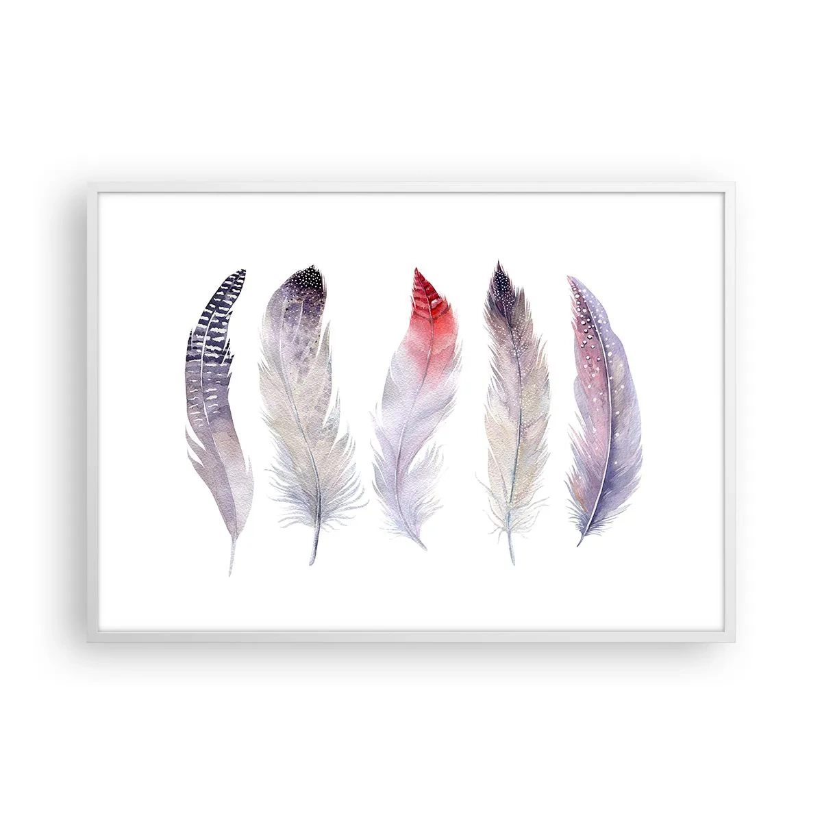 Poster in einem weißen Rahmen - Zart wie mehrfarbiger Nebel - 100x70 cm