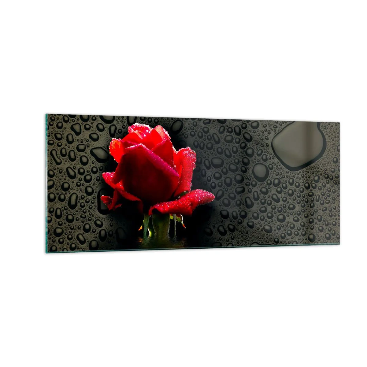 Glasbild - Bild auf glas - rot und Schwarz - 100x40 cm