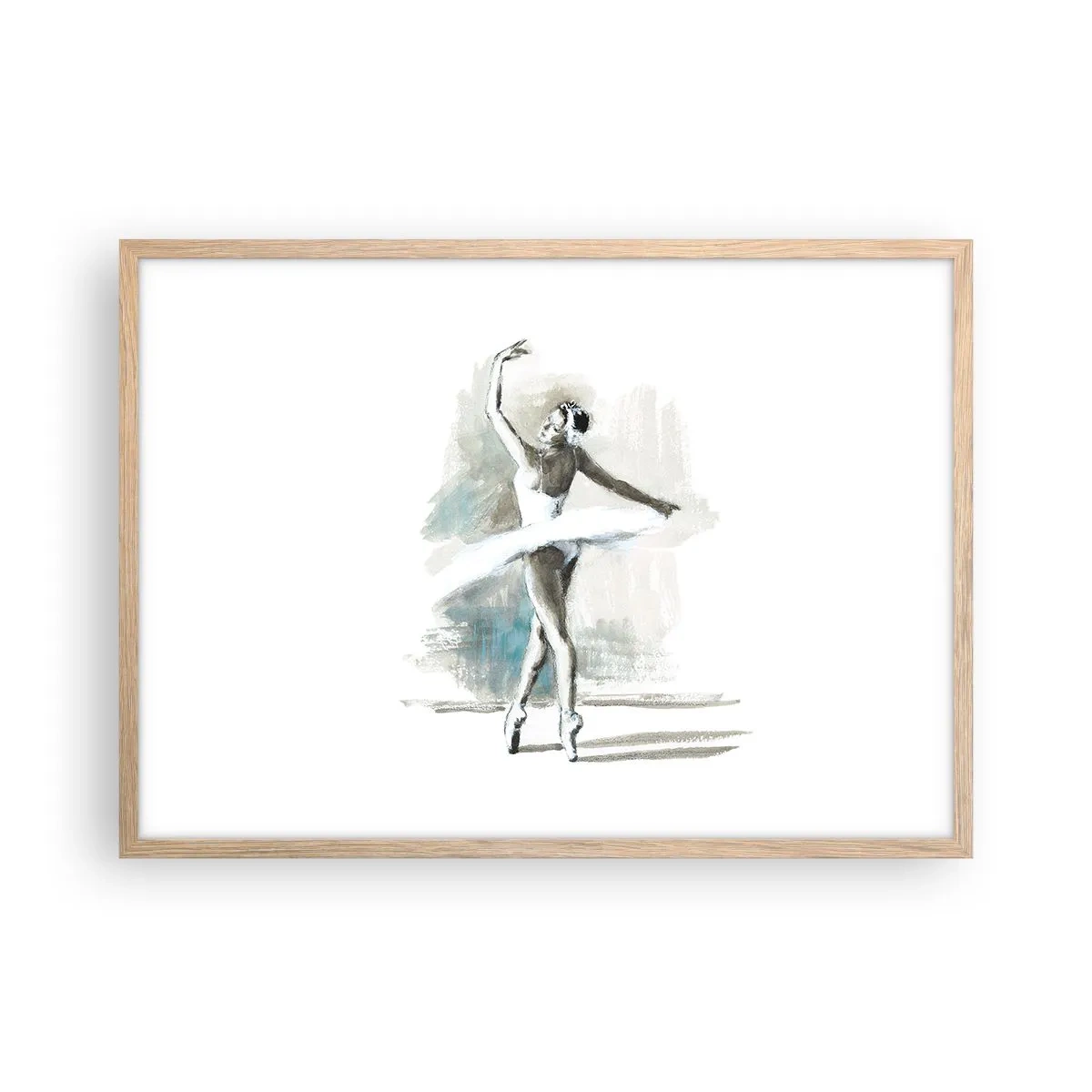 Poster in einem Rahmen aus heller Eiche - In einen Schwan verzaubert - 70x50 cm