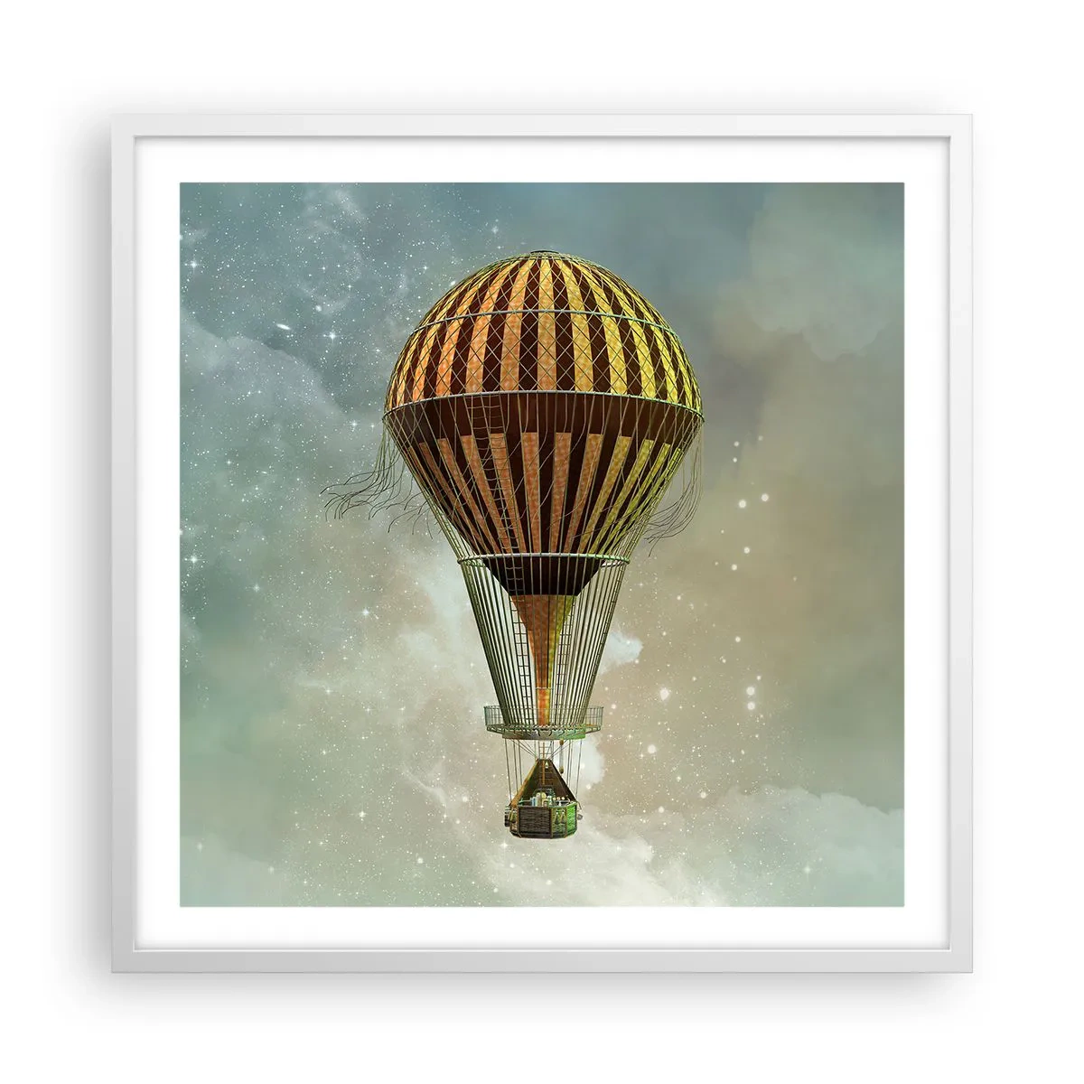 Poster in einem weißen Rahmen - Pionierflüge - 60x60 cm