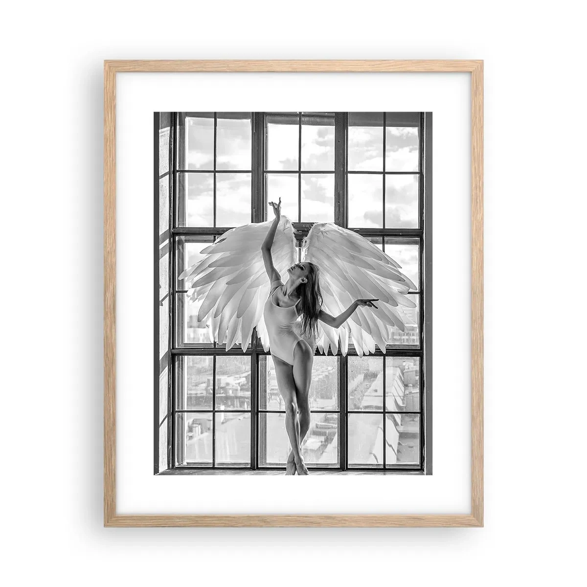 Poster in einem Rahmen aus heller Eiche - Stadt der Engel? - 40x50 cm