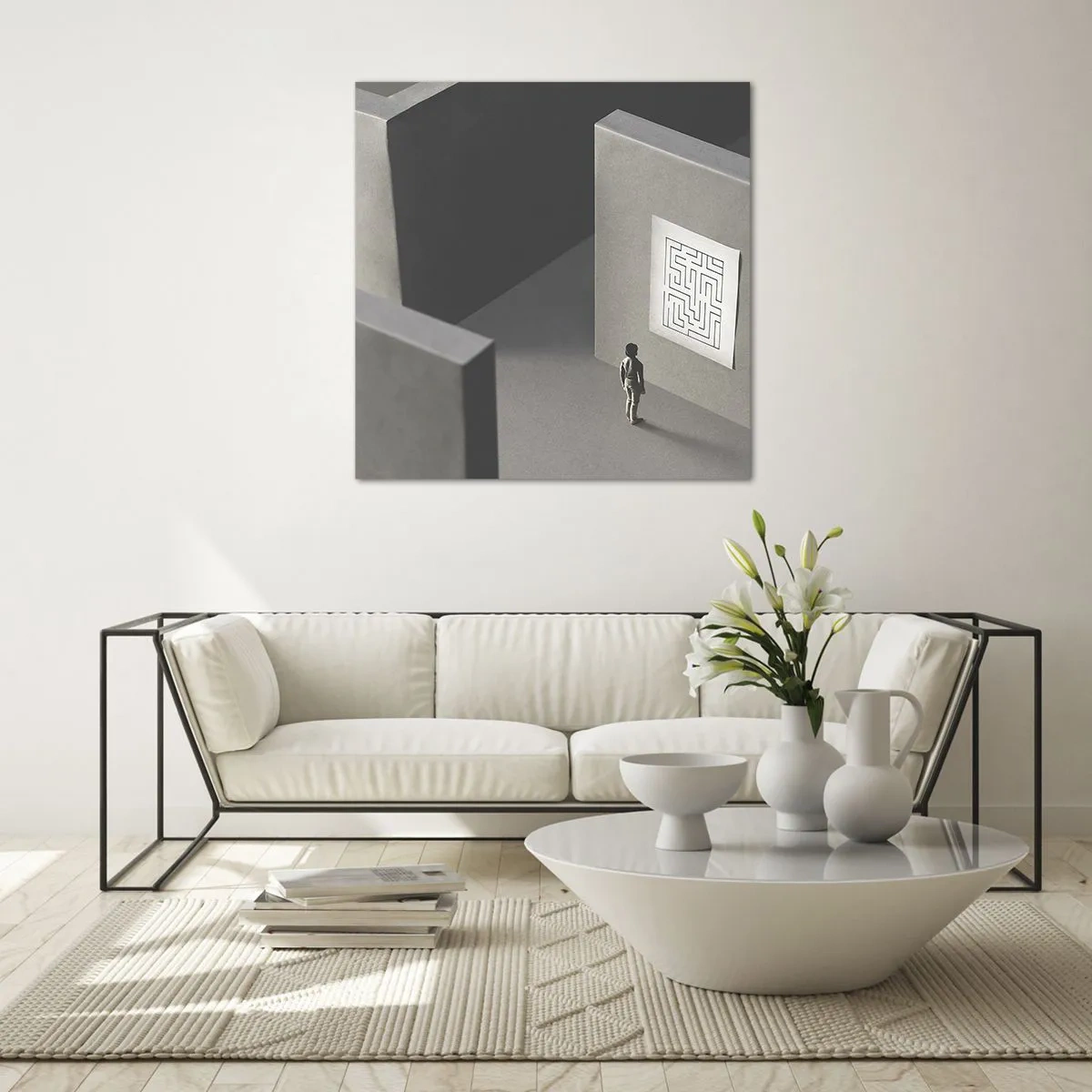 Glasbild - Bild auf glas - Aber wo bin ich? - 70x70 cm