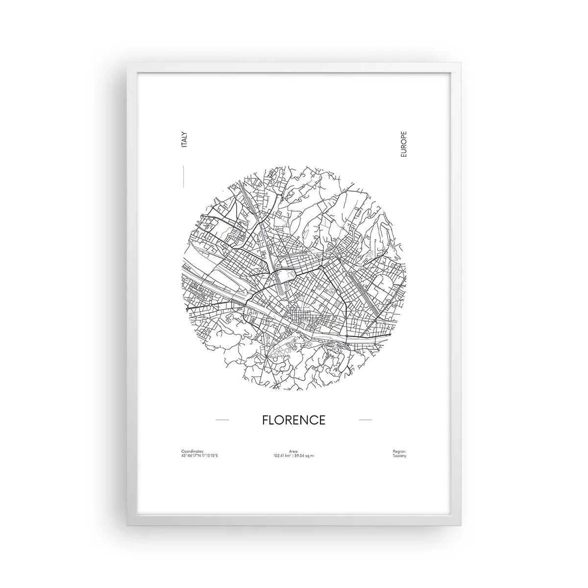 Poster in einem weißen Rahmen - Anatomie von Florenz - 50x70 cm