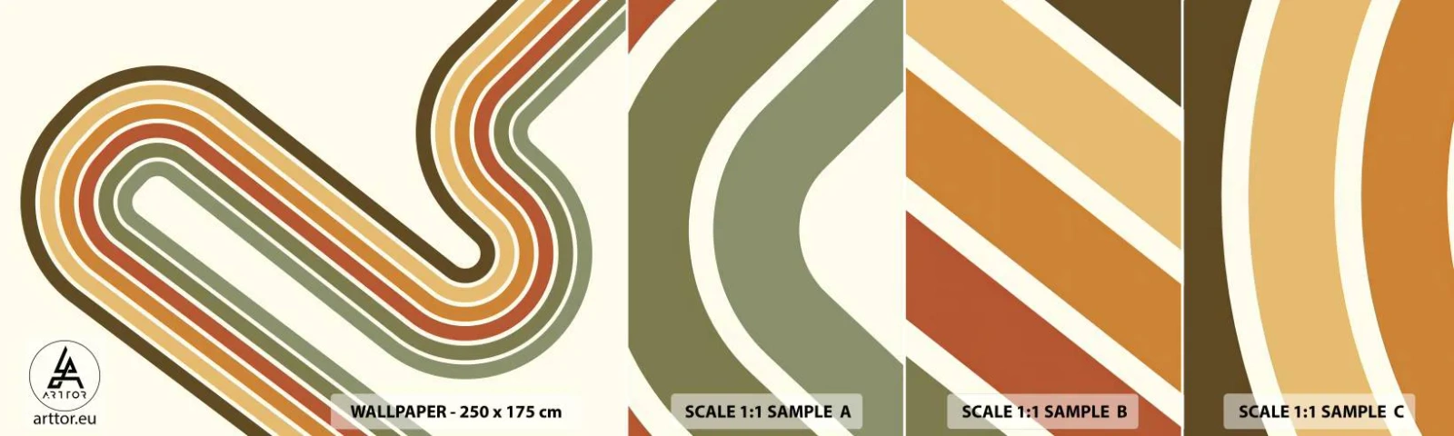 Fototapeten Muster Selbstklebend Deluxe Sticker - Zickzack zum Ziel - Abstraktion, Stück, Modernes Muster - 100x30 cm