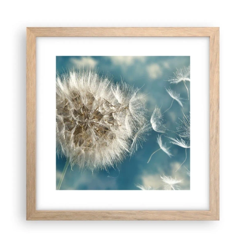 Poster in einem Rahmen aus heller Eiche - Engelsatem - 30x30 cm