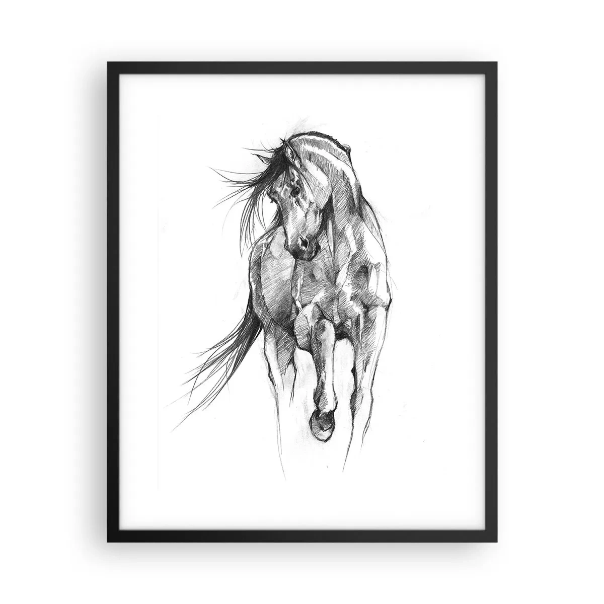 Poster in einem schwarzem Rahmen - Im anmutigen Trab - 40x50 cm