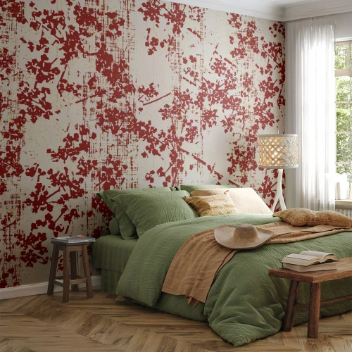 Selbstklebende Fototapete Deluxe Sticker - Wie alter Perkal - Alt, Muster, Blumen - 450x315 cm