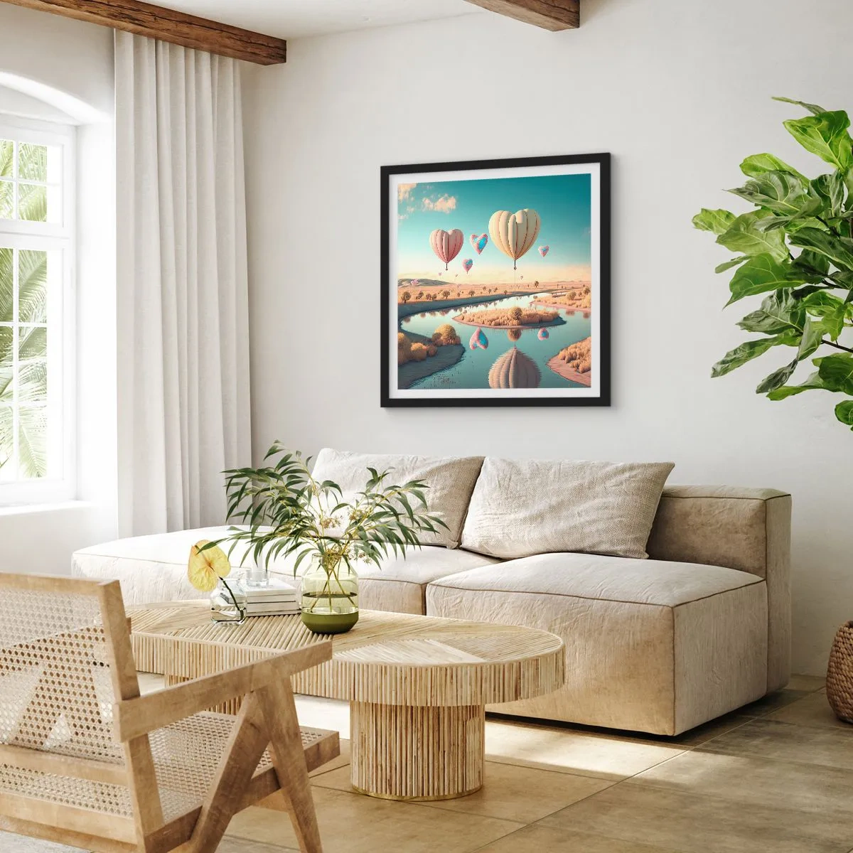 Poster in einem schwarzem Rahmen - Dank Liebe steigt man auf - 30x30 cm