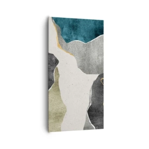 Bild auf Leinwand - Leinwandbild - Mosaikkomposition mit Goldfaden - 65x120 cm