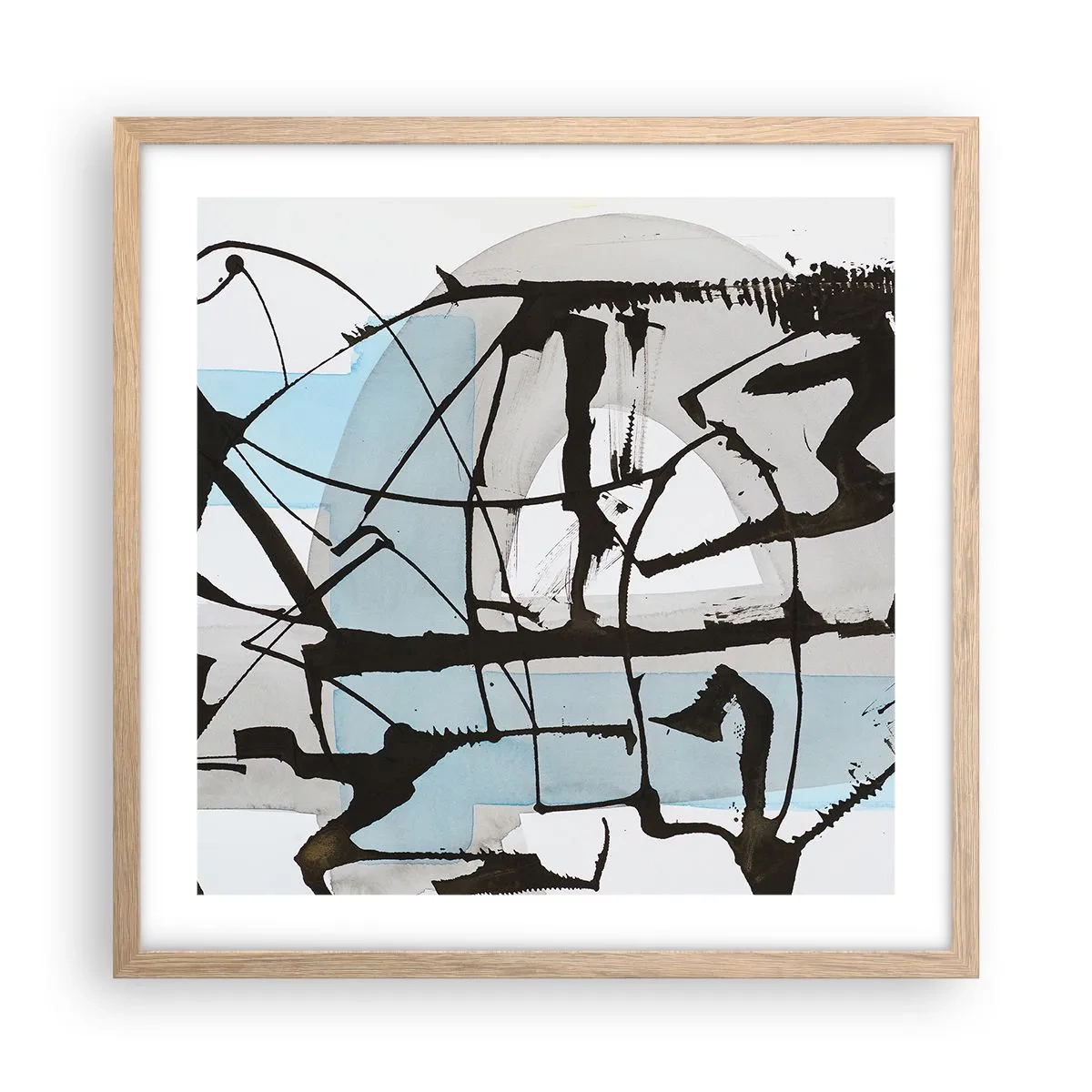 Poster in einem Rahmen aus heller Eiche - Trotzdem blau - 50x50 cm