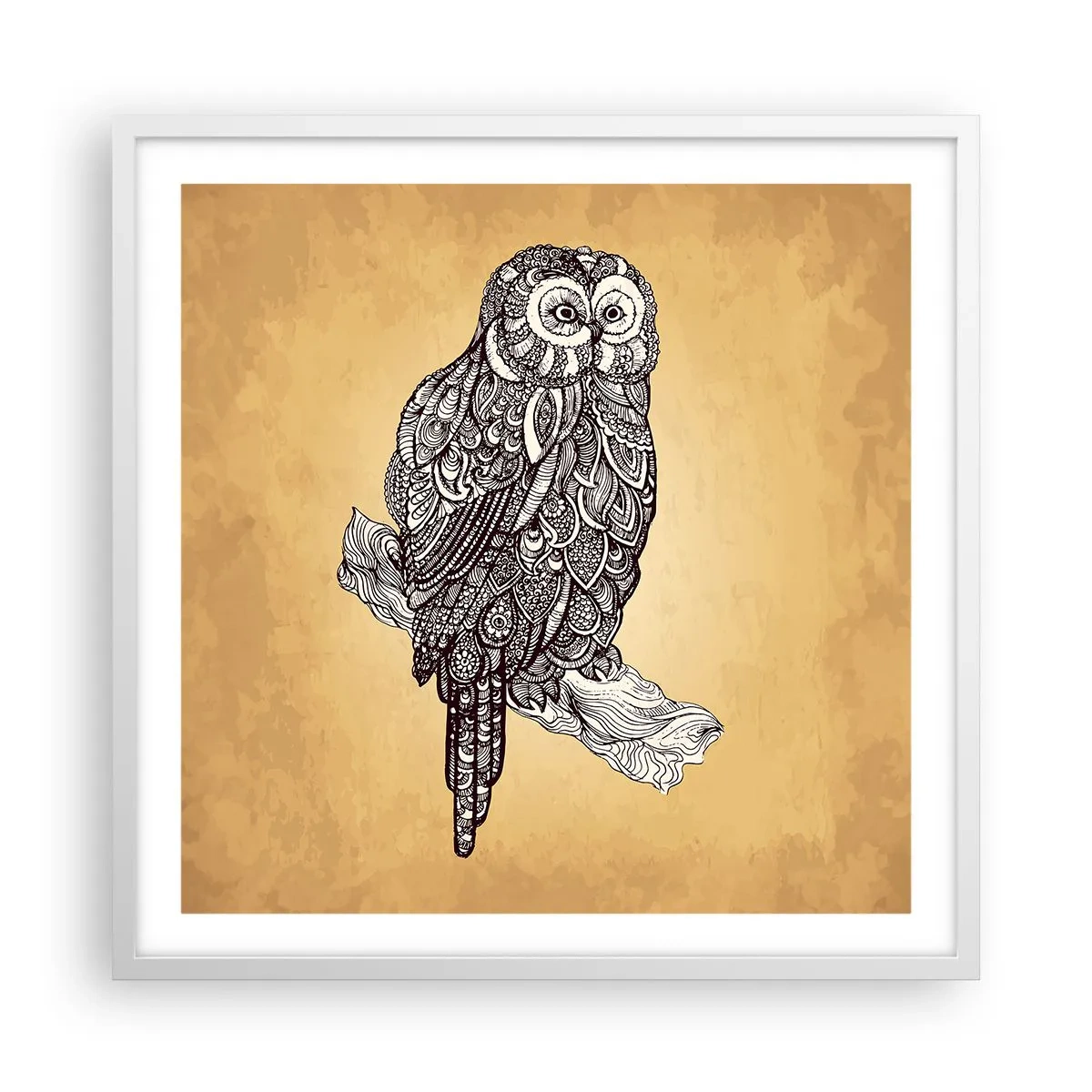 Poster in einem weißen Rahmen - Kunstvolle Ornamente der Weisheit - 60x60 cm