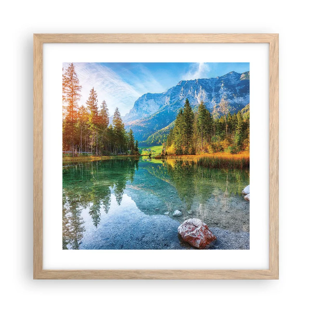 Poster in einem Rahmen aus heller Eiche - Die Sanftheit des Herbstes - 40x40 cm