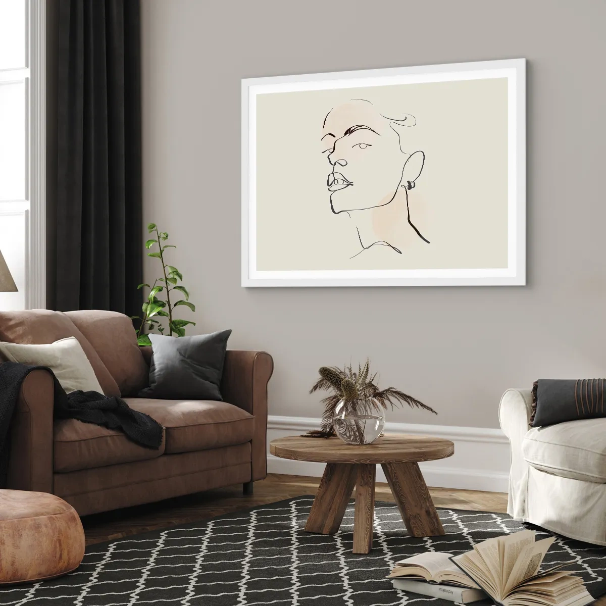 Poster in einem weißen Rahmen - Ein stolzer Blick - 91x61 cm