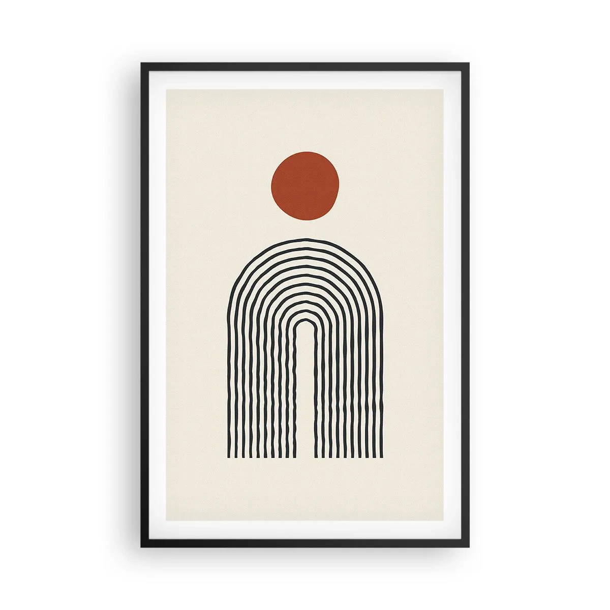 Poster in einem schwarzem Rahmen - Magnetismus von Formen und Farben - 61x91 cm