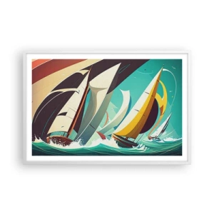 Poster in einem weißen Rahmen - Viel Glück mit den Elementen - 91x61 cm