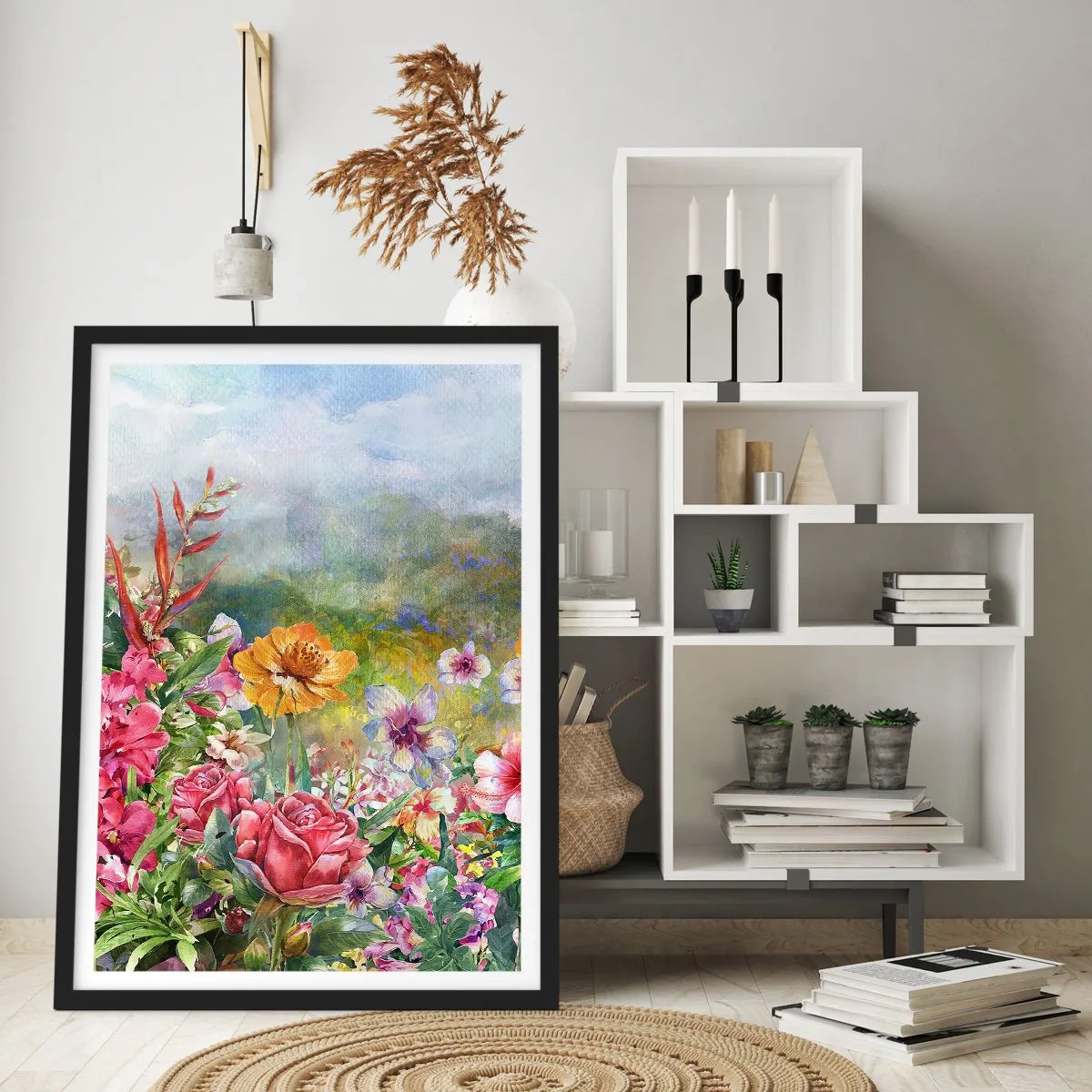 Poster in einem schwarzem Rahmen - Ein Garten, der verrückt geworden ist - 30x40 cm
