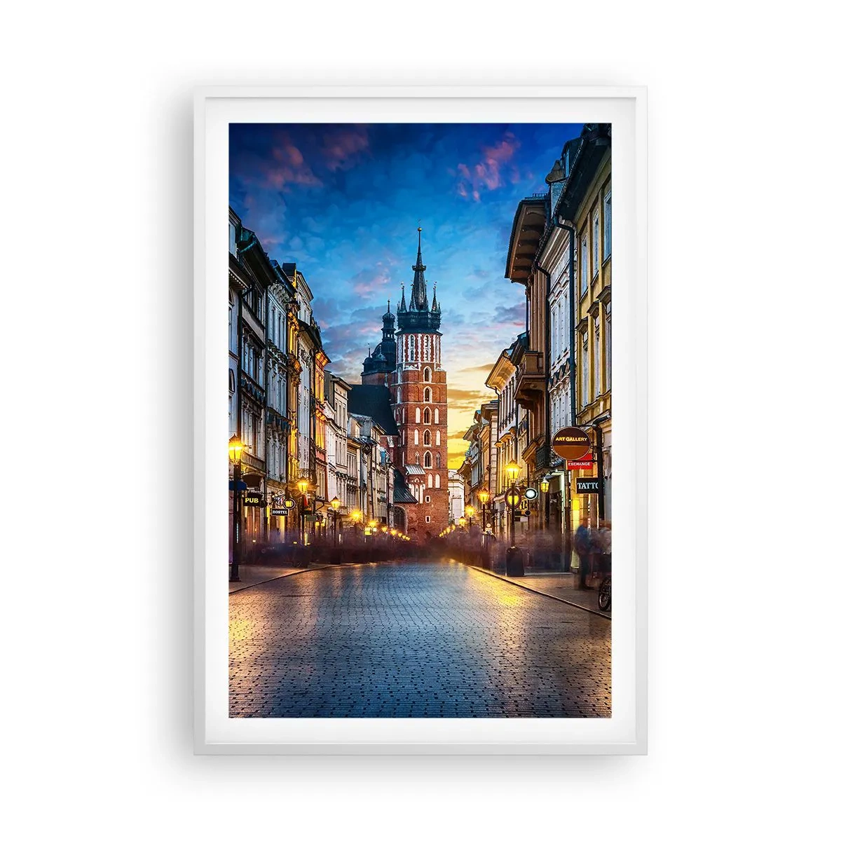 Poster in einem weißen Rahmen - Krakauer Charme - 61x91 cm