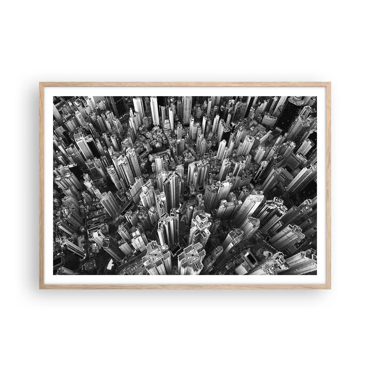 Poster in einem Rahmen aus heller Eiche - Immer höher und höher - 100x70 cm