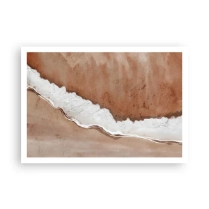 Poster - Sandstruktur mit weißen Akzenten - 100x70cm - In Farben der Erde - Moderne Wanddekoration für Wohnzimmer und Schlafzimmer ARTTOR