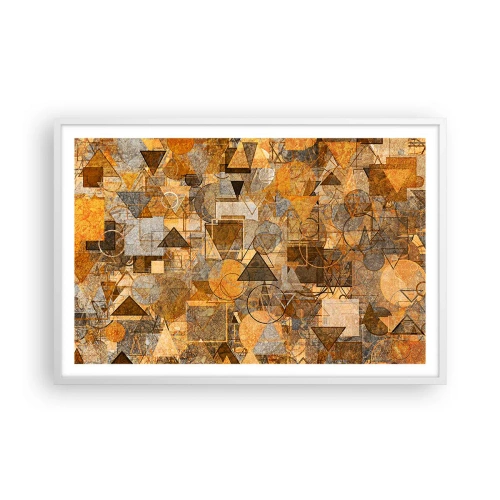 Poster in einem weißen Rahmen - Die Welt in Form - 91x61 cm