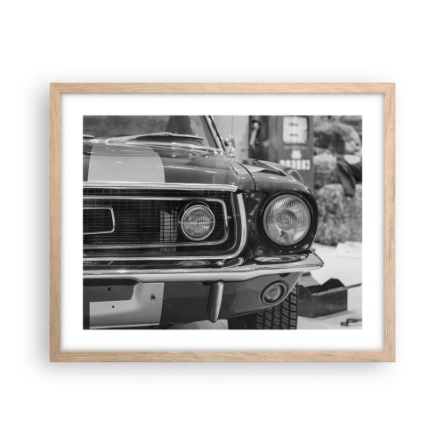 Poster in einem Rahmen aus heller Eiche - Wilder Ritt - 50x40 cm