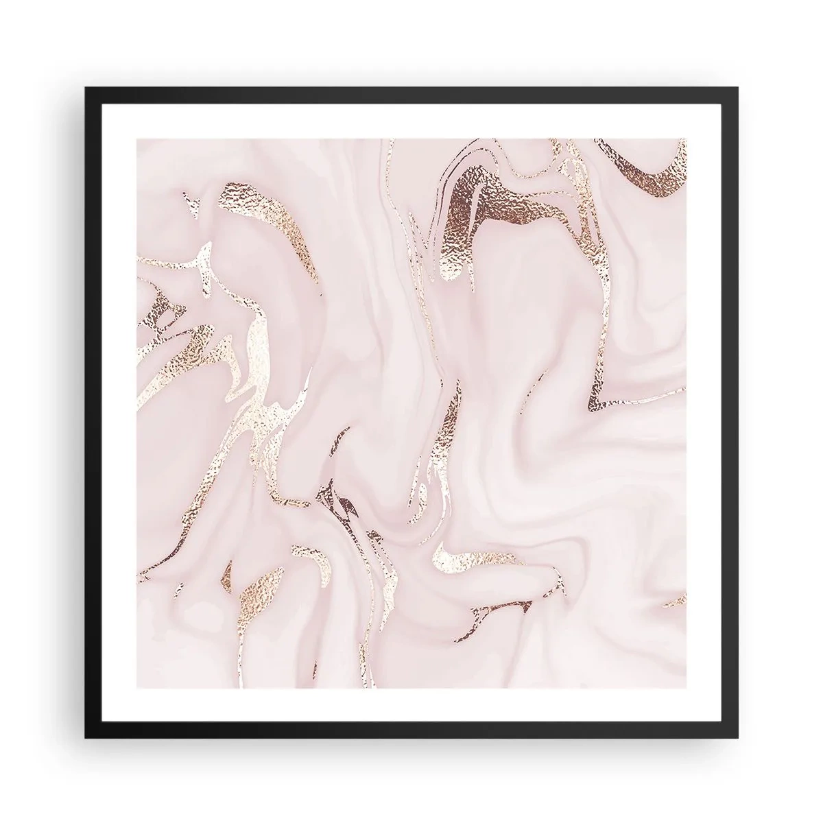 Poster in einem schwarzem Rahmen - In einem rosa Schal - 60x60 cm