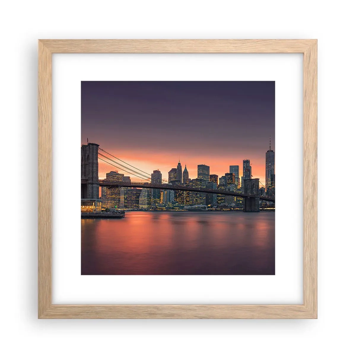 Poster in einem Rahmen aus heller Eiche - Eingetaucht in lila Stille - 30x30 cm