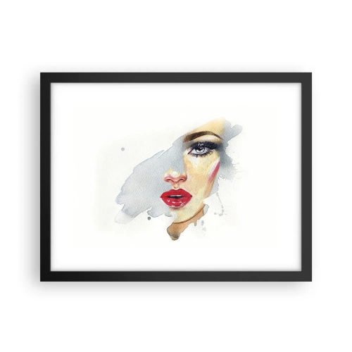 Poster in einem schwarzem Rahmen - Abspiegeln in einem Wassertropfen - 40x30 cm