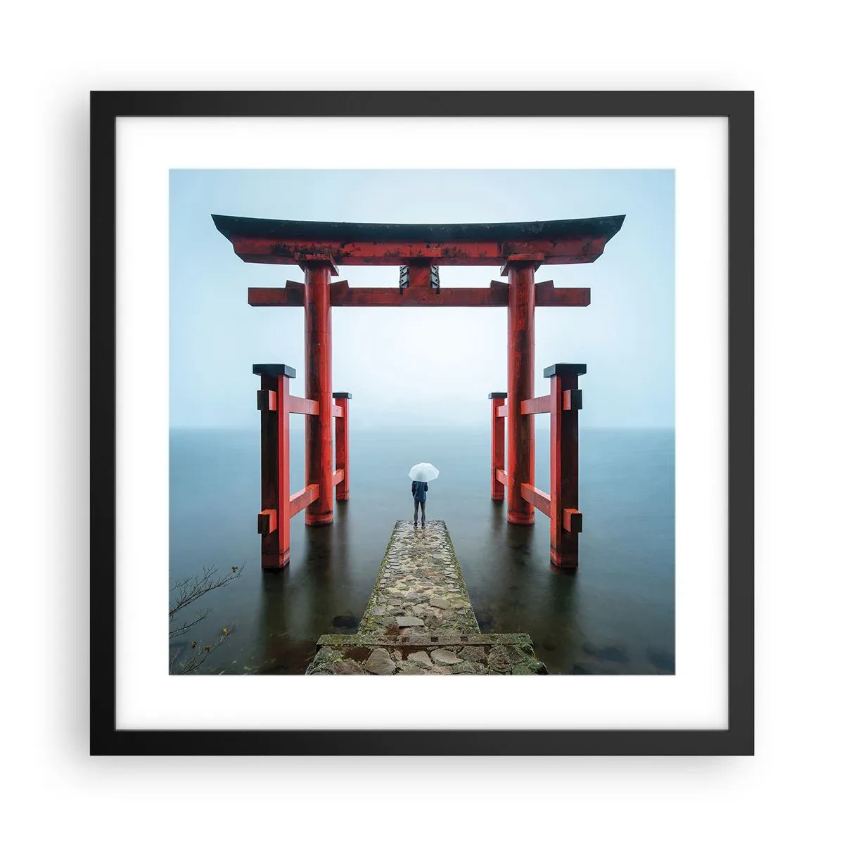 Poster in einem schwarzem Rahmen - Japanische Träumerei - 40x40 cm