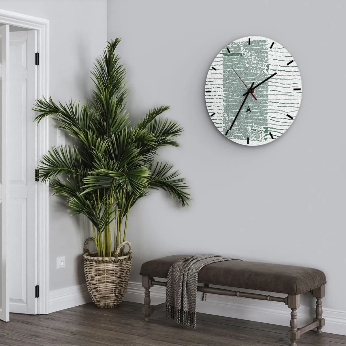 Wanduhr - Glasuhr - Marine Abstraktion - 30x30 cm