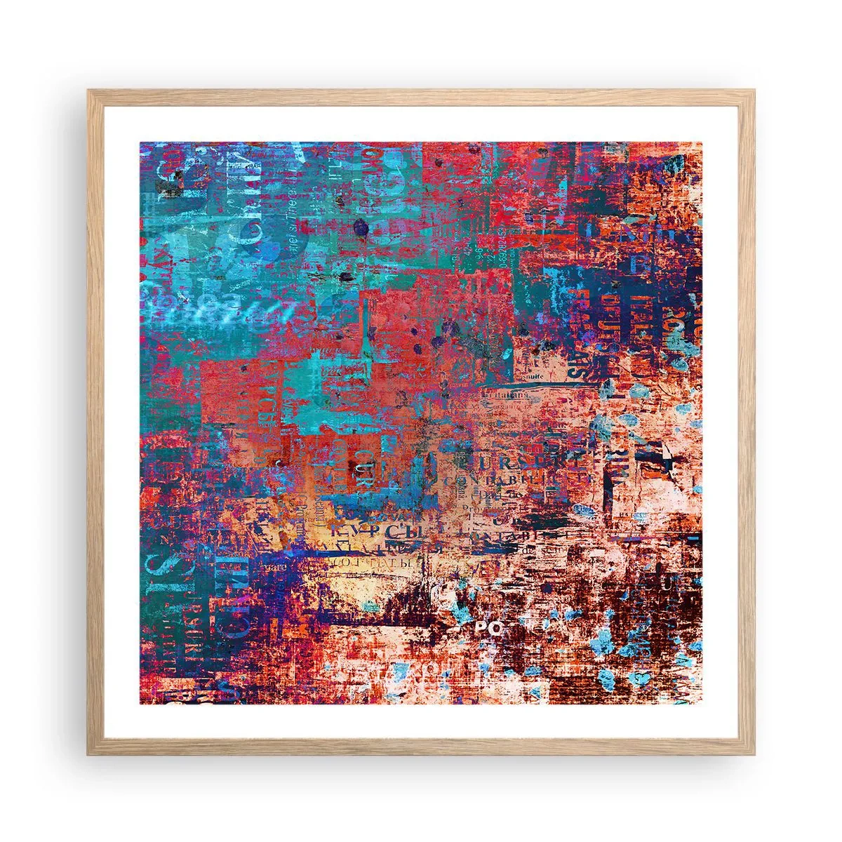 Poster in einem Rahmen aus heller Eiche - Erinnerung und Vergessen - 60x60 cm