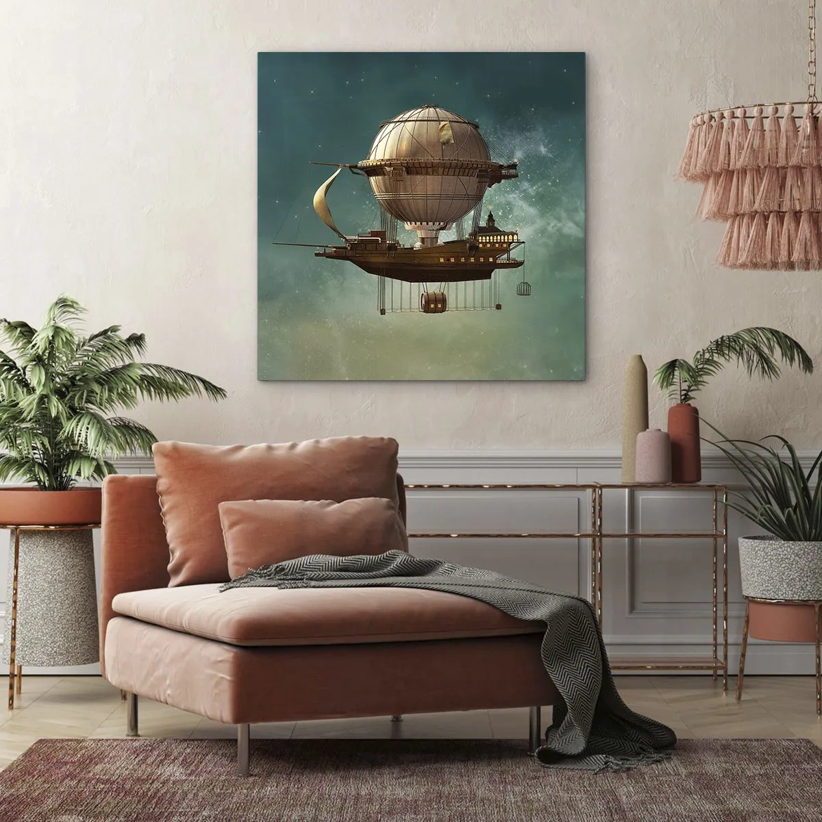 Bild auf Leinwand - Leinwandbild - Jules Verne sagt Hallo - 70x70 cm