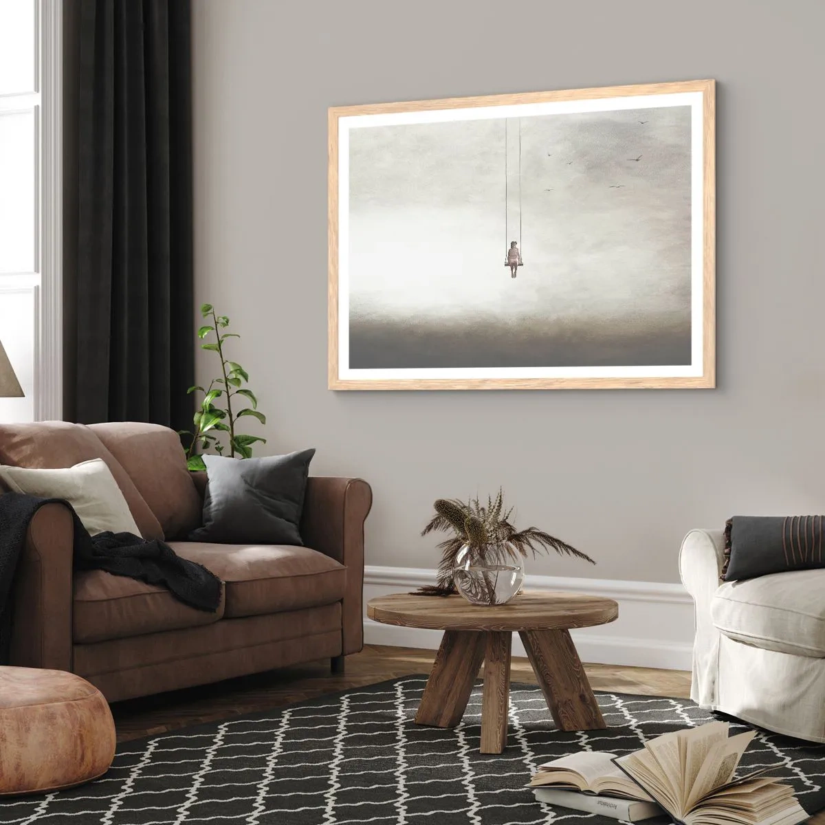 Poster in einem Rahmen aus heller Eiche - Ein Kind in uns - 91x61 cm