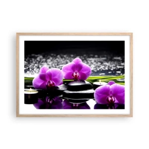 Poster in einem Rahmen aus heller Eiche - In Ruhe ertrinken - 70x50 cm