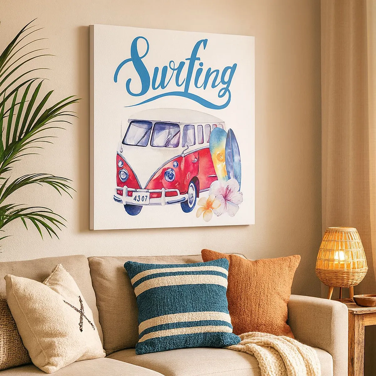 Bild auf Leinwand - Leinwandbild - Gurke - ein Klassiker für einen Surfer - 30x30 cm