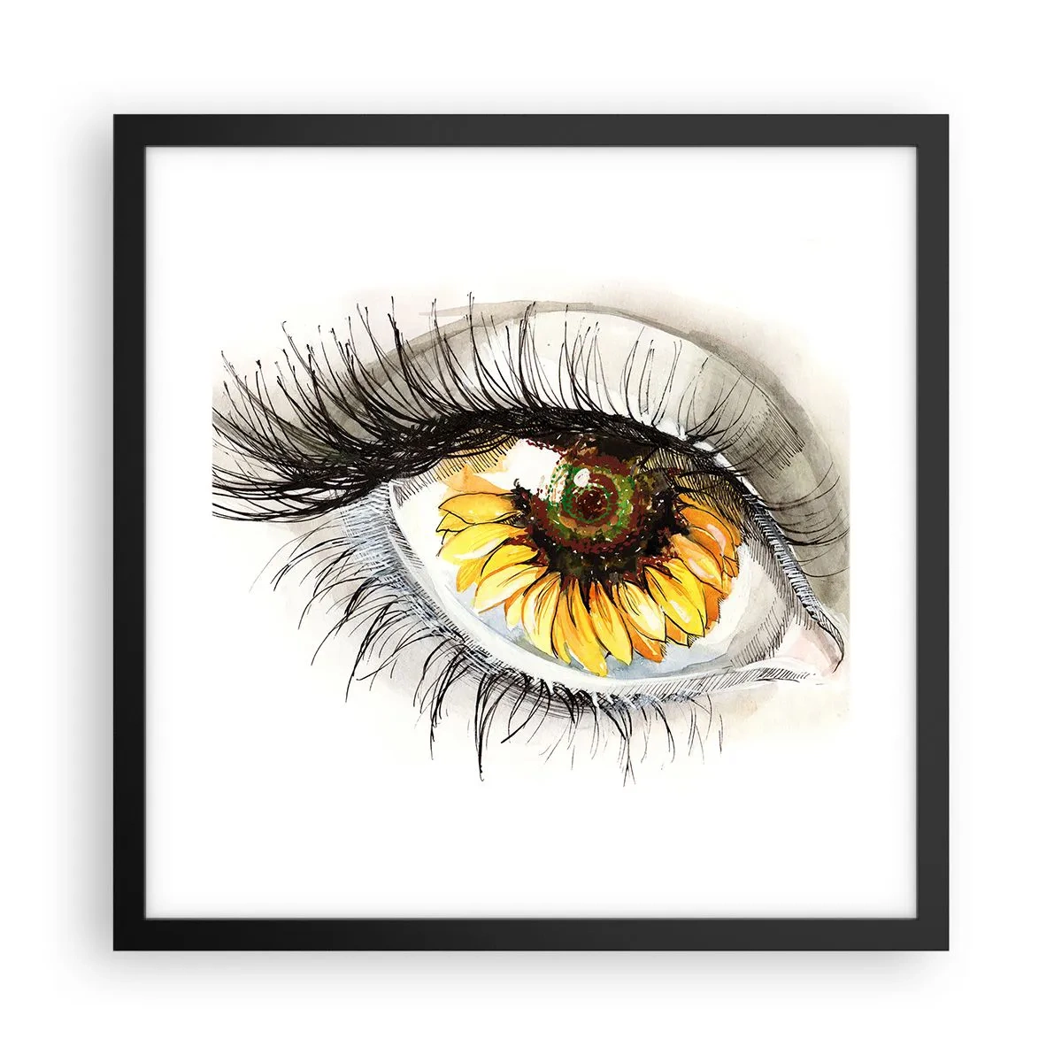 Poster in einem schwarzem Rahmen - Ein Look so heiß wie der Sommer - 40x40 cm