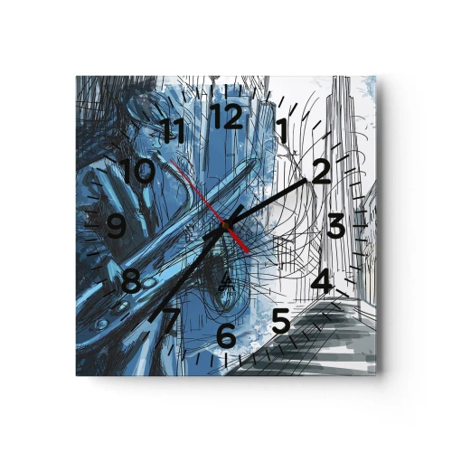Wanduhr - Glasuhr - Urbane Rhapsodie - 30x30 cm