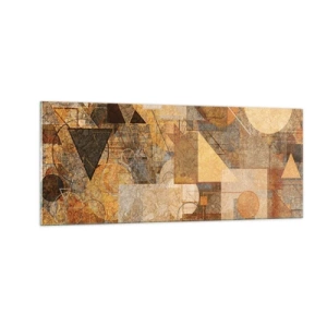 Glasbild - Bild auf glas - Eine kubistische Studie aus Bronze - 100x40 cm