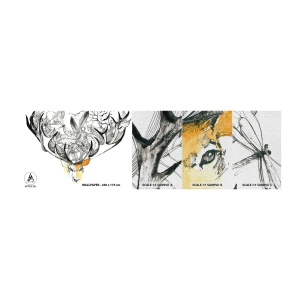 Fototapeten Muster Premium Canvas - Ecken des Überflusses - Abstraktion, Reh, Grafik - 100x30 cm