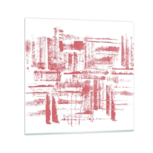 Glasbild - Bild auf glas - Die rote Stadt - 50x50 cm