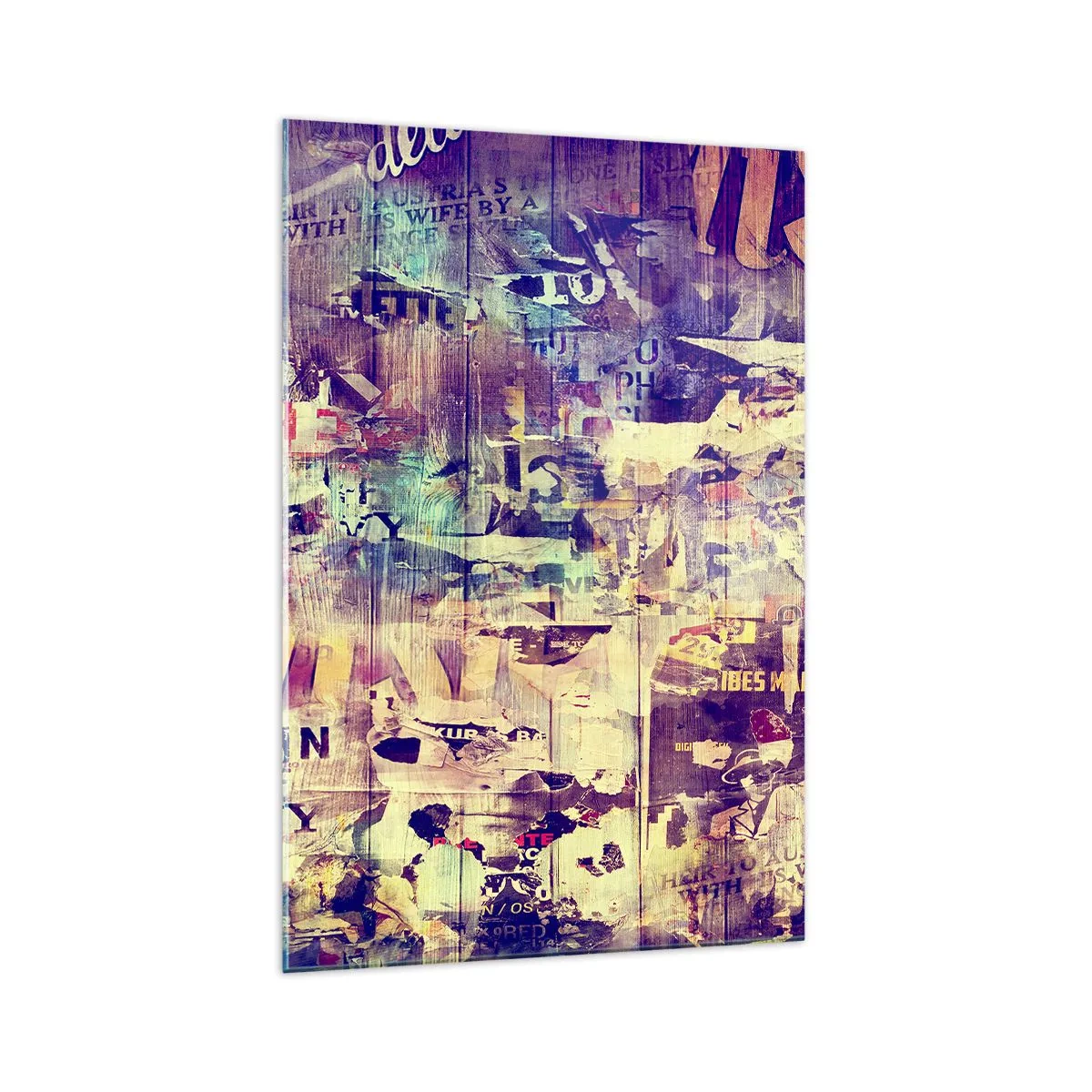 Glasbild - Bild auf glas - Bunte abstrakte Collage mit Text und Grafiken - 70x100cm - Und das ist alles, was es geben wird - Moderne Wanddekoration für Wohnzimmer und Schlafzimmer ARTTOR