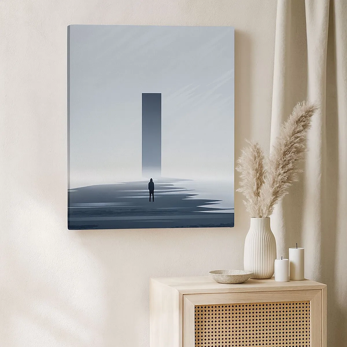 Bild auf Leinwand - Leinwandbild - Chance oder Bedrohung? - 30x30 cm