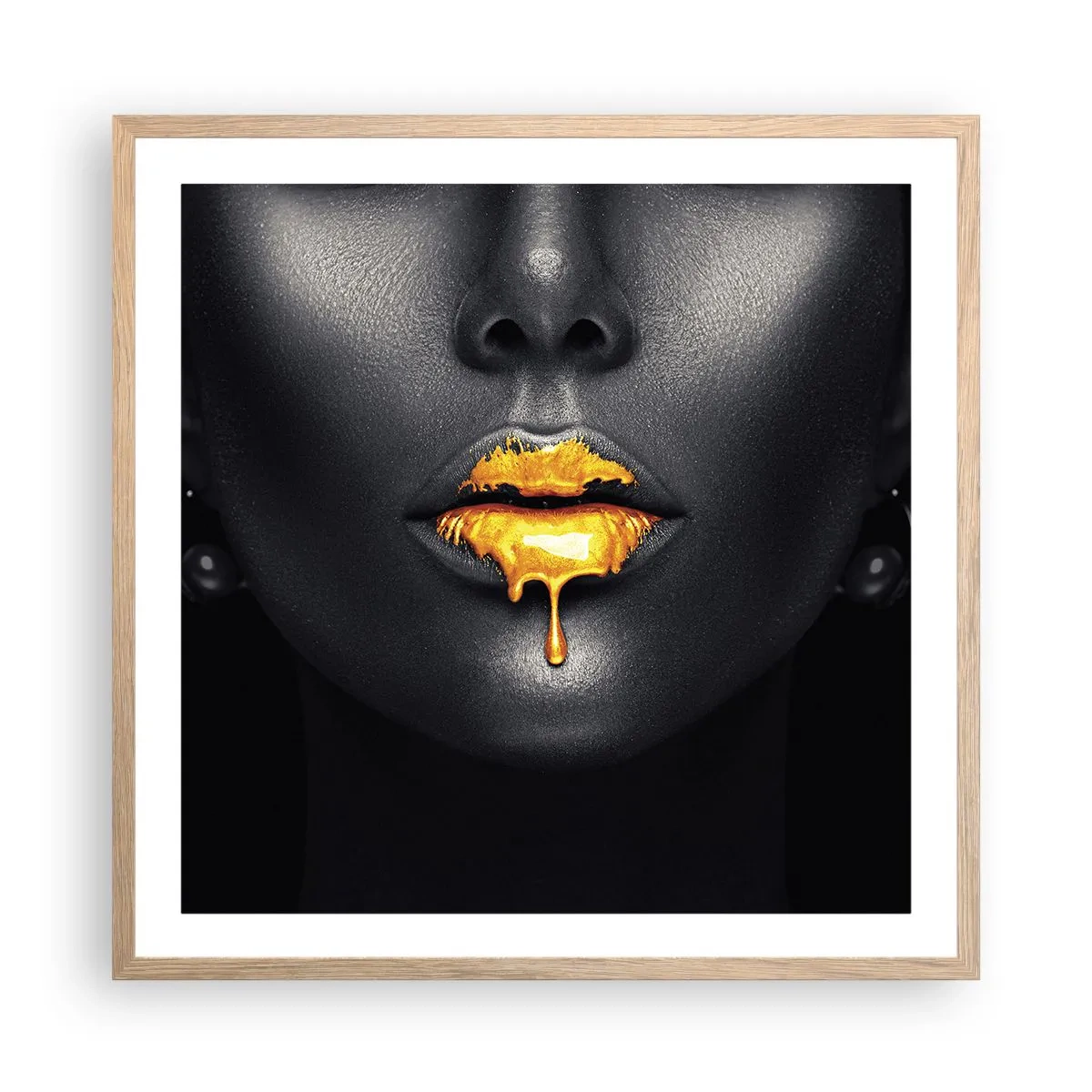 Poster in einem Rahmen aus heller Eiche - Goldmaul - 60x60 cm